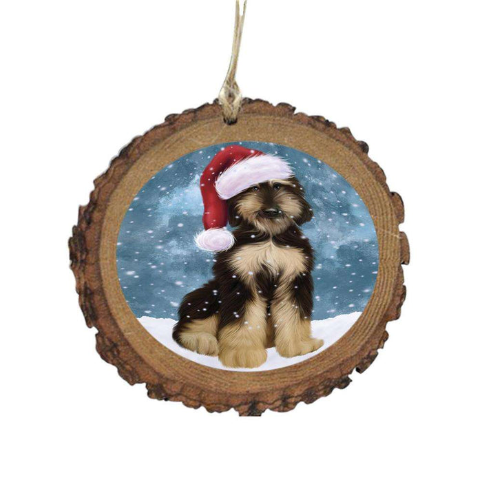 Let it Snow Christmas Holiday Afghan Hound Dog Wooden Christmas Ornament WOR48908