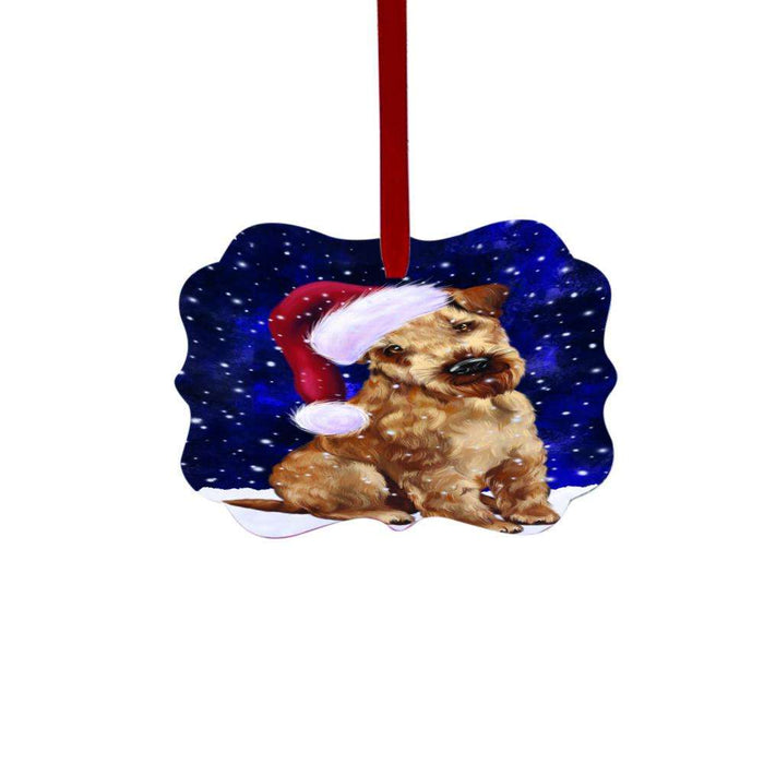 Let it Snow Christmas Holiday Airedale Dog Double-Sided Photo Benelux Christmas Ornament LOR48384