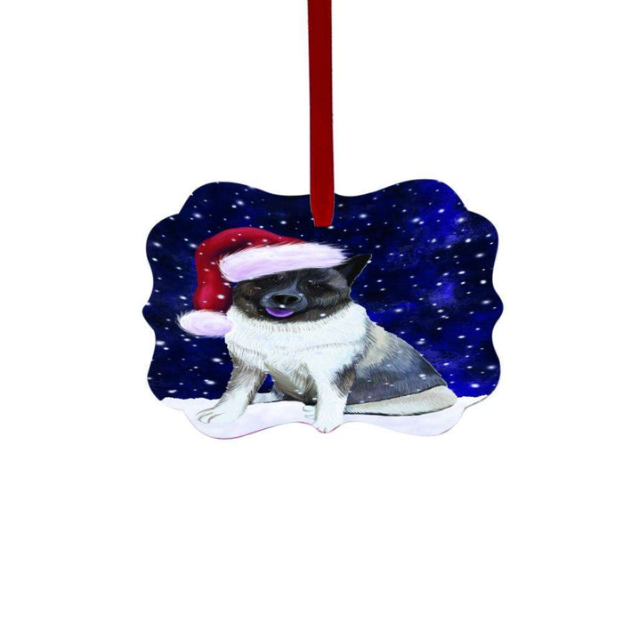 Let it Snow Christmas Holiday Akita Dog Double-Sided Photo Benelux Christmas Ornament LOR48386