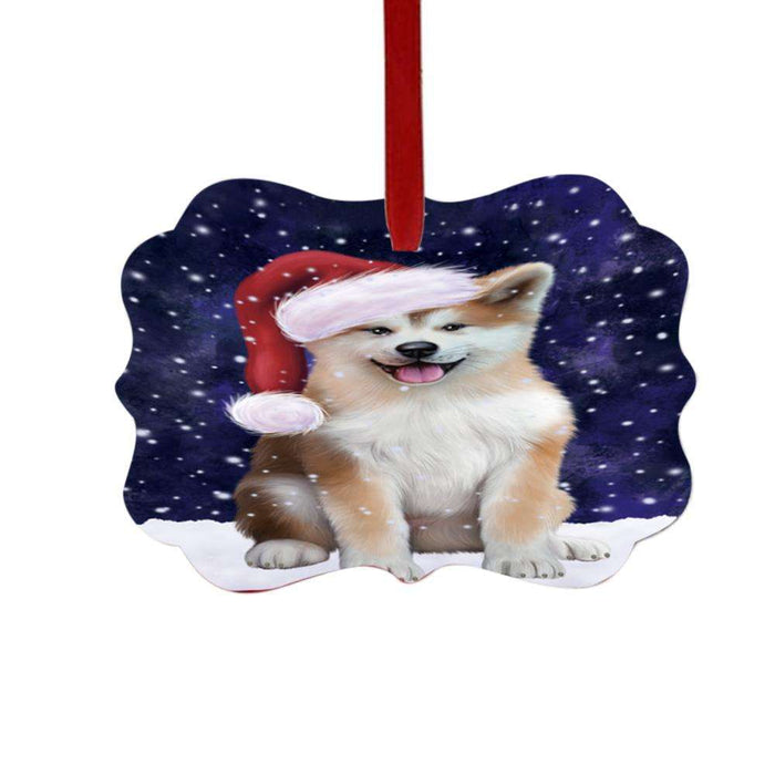 Let it Snow Christmas Holiday Akita Dog Double-Sided Photo Benelux Christmas Ornament LOR48910