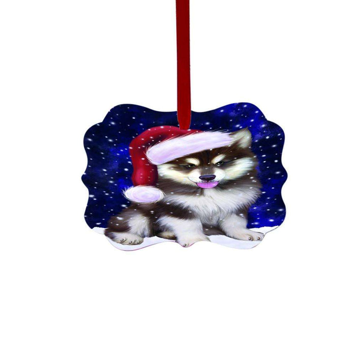 Let it Snow Christmas Holiday Alaskan Malamute Dog Double-Sided Photo Benelux Christmas Ornament LOR48388