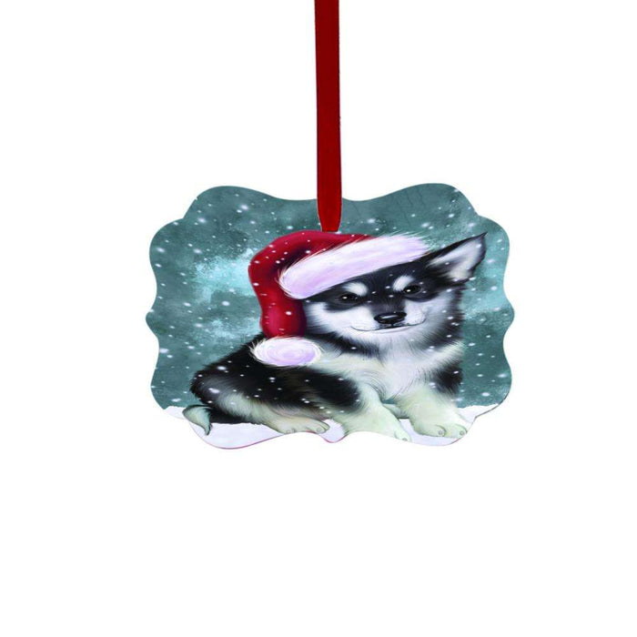 Let it Snow Christmas Holiday Alaskan Malamute Dog Double-Sided Photo Benelux Christmas Ornament LOR48389