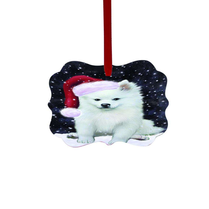 Let it Snow Christmas Holiday American Eskimo Dog Double-Sided Photo Benelux Christmas Ornament LOR48396