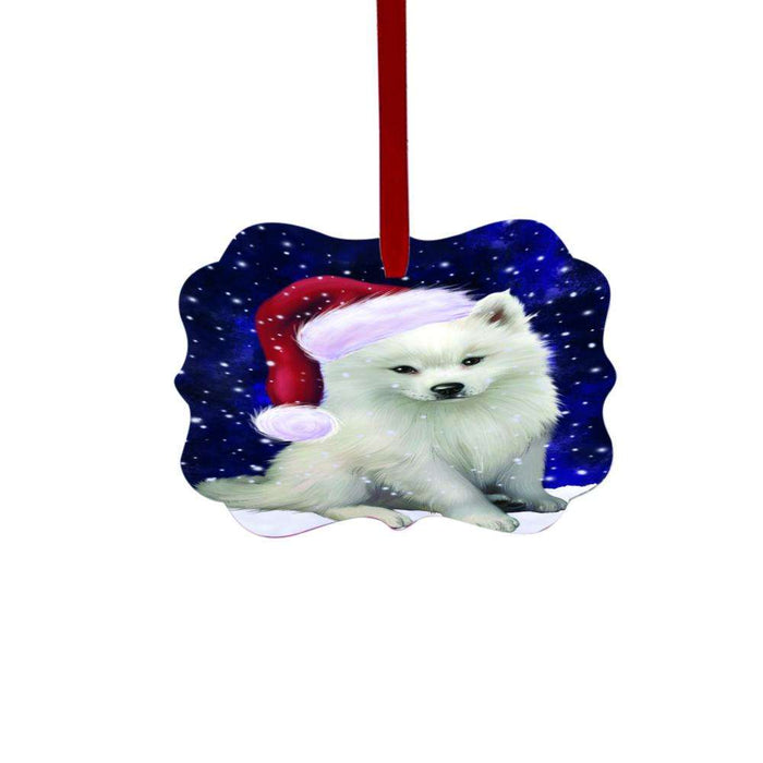 Let it Snow Christmas Holiday American Eskimo Dog Double-Sided Photo Benelux Christmas Ornament LOR48397