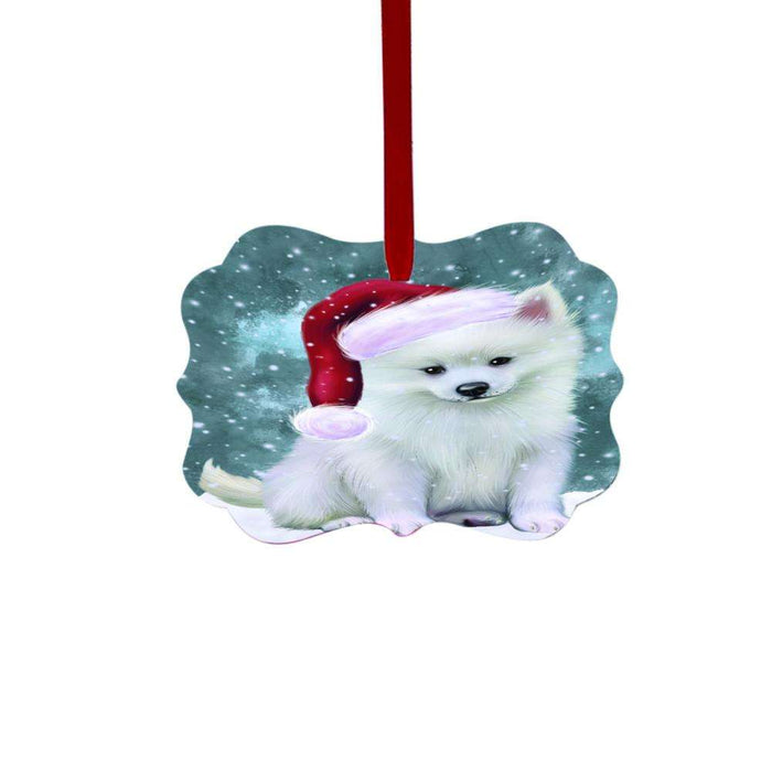 Let it Snow Christmas Holiday American Eskimo Dog Double-Sided Photo Benelux Christmas Ornament LOR48398