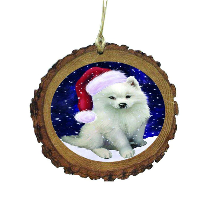 Let it Snow Christmas Holiday American Eskimo Dog Wooden Christmas Ornament WOR48397