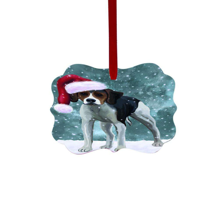 Let it Snow Christmas Holiday American Foxhound Dog Double-Sided Photo Benelux Christmas Ornament LOR48391