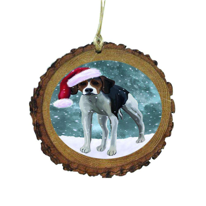 Let it Snow Christmas Holiday American Foxhound Dog Wooden Christmas Ornament WOR48391
