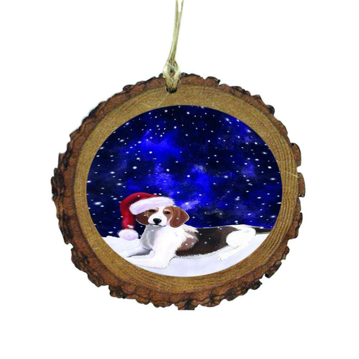 Let it Snow Christmas Holiday American Foxhound Dog Wooden Christmas Ornament WOR48399