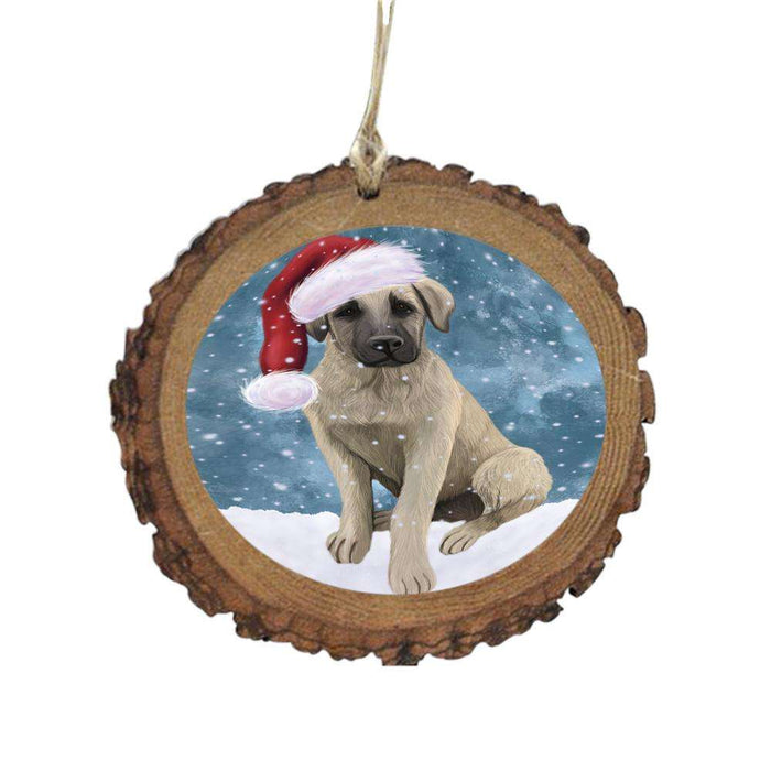 Let it Snow Christmas Holiday Anatolian Shepherd Dog Wooden Christmas Ornament WOR48403
