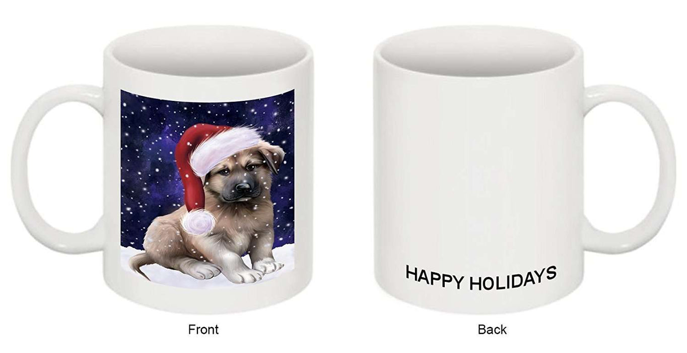 Let it Snow Christmas Holiday Anatolian Shepherds Dog Wearing Santa Hat Mug