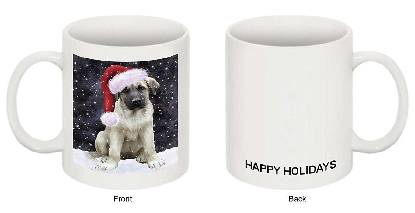Let it Snow Christmas Holiday Anatolian Shepherds Dog Wearing Santa Hat Mug