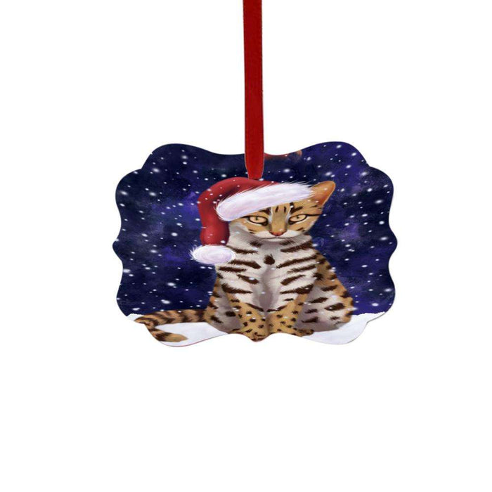 Let it Snow Christmas Holiday Asian Leopard Cat Double-Sided Photo Benelux Christmas Ornament LOR48407