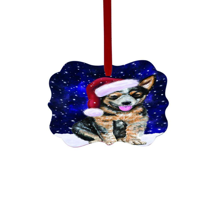 Let it Snow Christmas Holiday Australian Cattle Dog Double-Sided Photo Benelux Christmas Ornament LOR48409