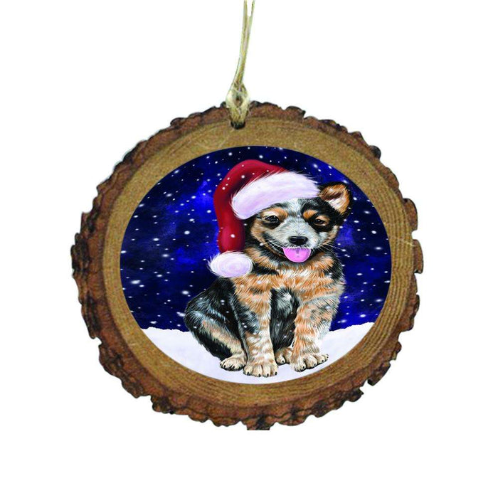 Let it Snow Christmas Holiday Australian Cattle Dog Wooden Christmas Ornament WOR48409