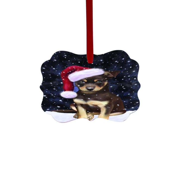 Let it Snow Christmas Holiday Australian Kelpie Dog Double-Sided Photo Benelux Christmas Ornament LOR48412