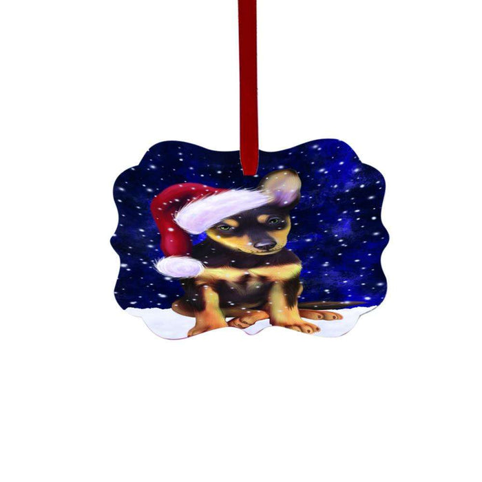 Let it Snow Christmas Holiday Australian Kelpie Dog Double-Sided Photo Benelux Christmas Ornament LOR48413