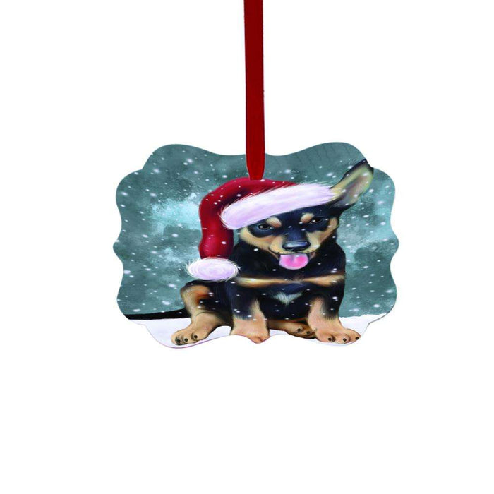 Let it Snow Christmas Holiday Australian Kelpie Dog Double-Sided Photo Benelux Christmas Ornament LOR48414