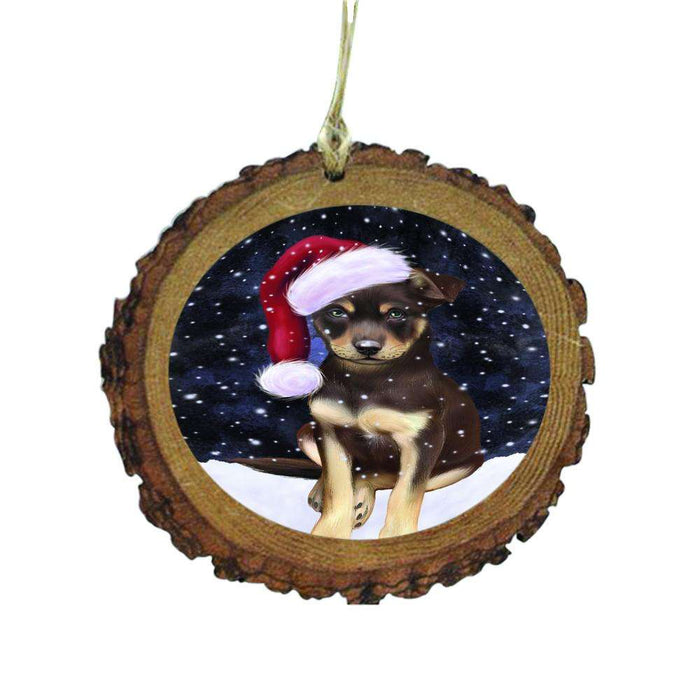 Let it Snow Christmas Holiday Australian Kelpie Dog Wooden Christmas Ornament WOR48412