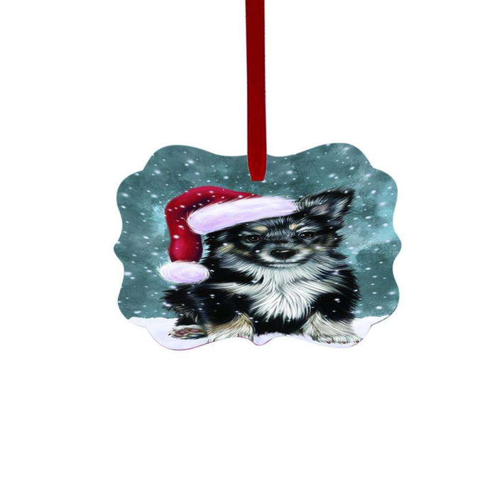 Let it Snow Christmas Holiday Australian Shepherd Dog Double-Sided Photo Benelux Christmas Ornament LOR48417