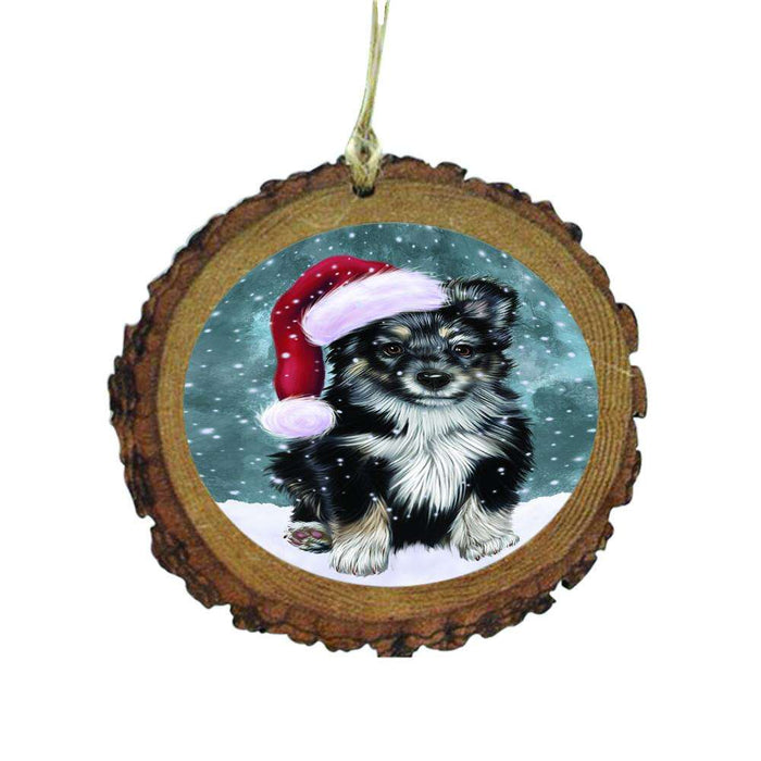 Let it Snow Christmas Holiday Australian Shepherd Dog Wooden Christmas Ornament WOR48417