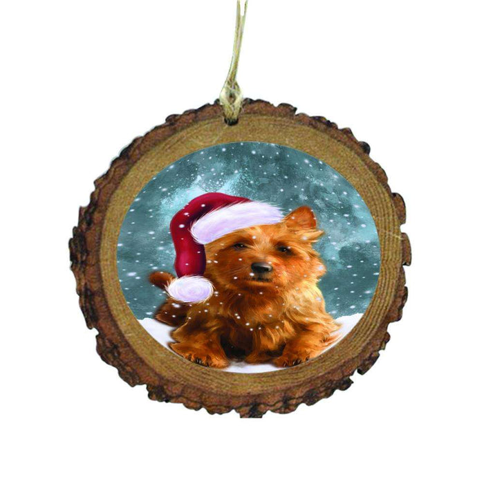 Let it Snow Christmas Holiday Australian Terrier Dog Wooden Christmas Ornament WOR48422