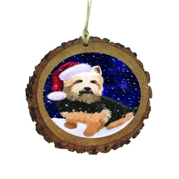 Let it Snow Christmas Holiday Australian Terrier Dog Wooden Christmas Ornament WOR48423