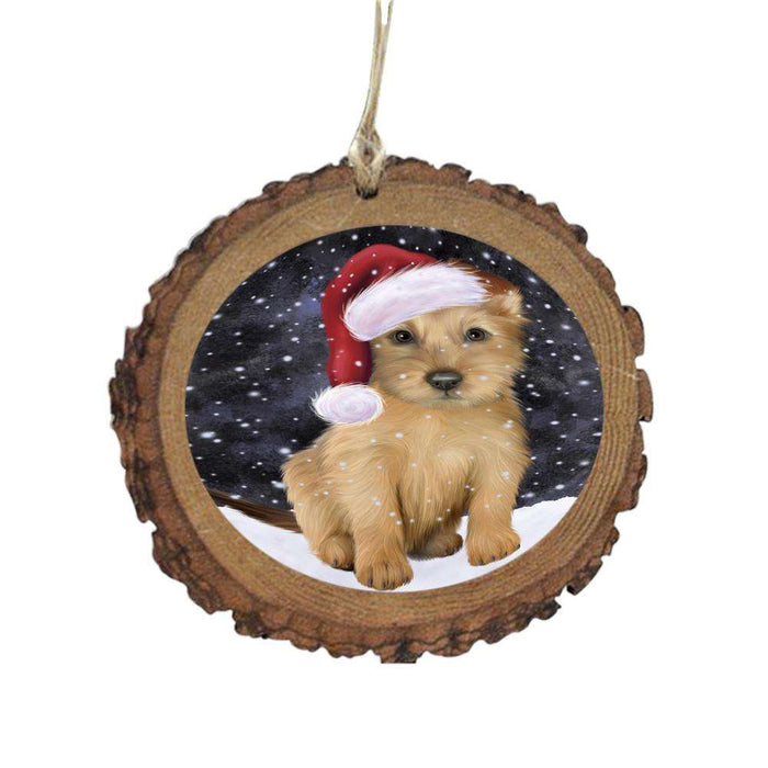 Let it Snow Christmas Holiday Australian Terrier Dog Wooden Christmas Ornament WOR48915