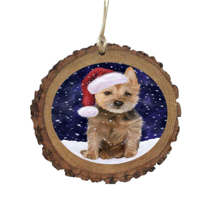 Let it Snow Christmas Holiday Australian Terrier Dog Wooden Christmas Ornament WOR48916