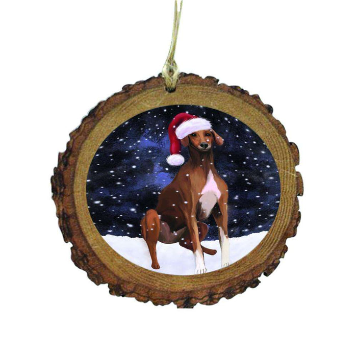 Let it Snow Christmas Holiday Azawakh Dog Wooden Christmas Ornament WOR48425
