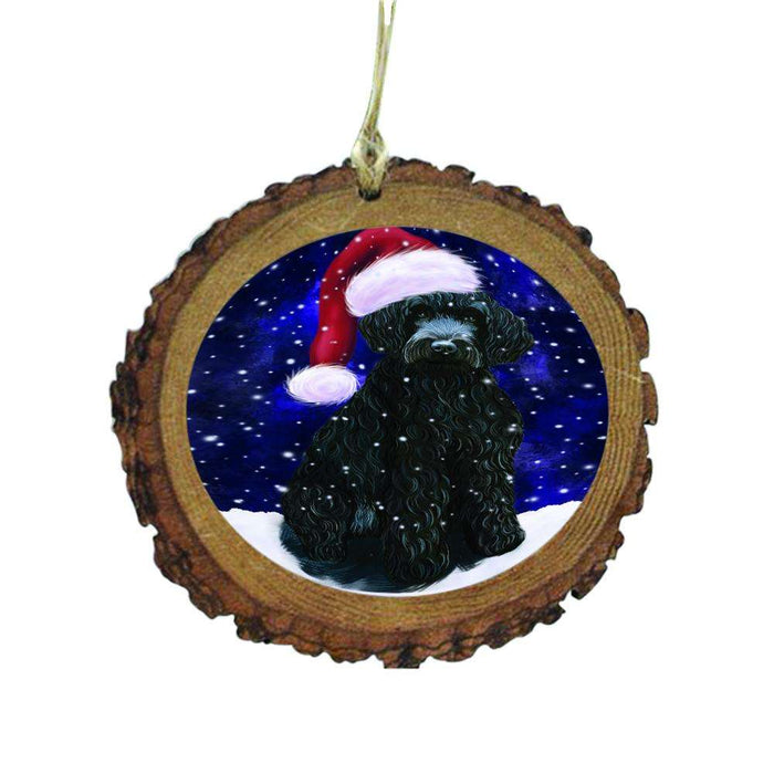 Let it Snow Christmas Holiday Barbet Dog Wooden Christmas Ornament WOR48427