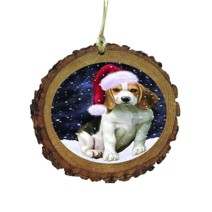 Let it Snow Christmas Holiday Beagle Dog Wooden Christmas Ornament WOR48431