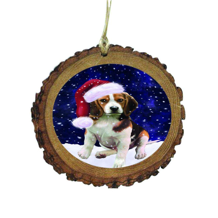 Let it Snow Christmas Holiday Beagle Dog Wooden Christmas Ornament WOR48432