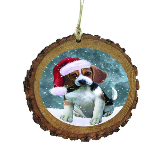 Let it Snow Christmas Holiday Beagle Dog Wooden Christmas Ornament WOR48433