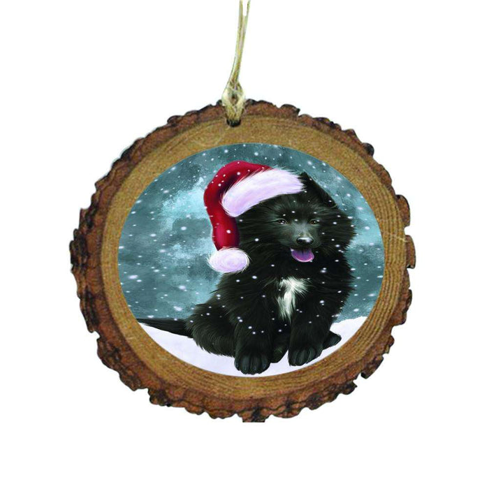 Let it Snow Christmas Holiday Belgian Shepherd Dog Wooden Christmas Ornament WOR48434