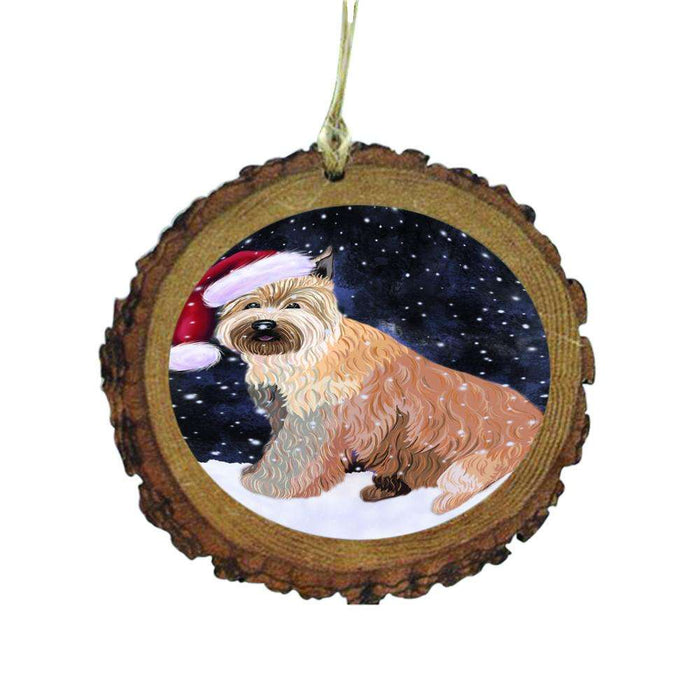 Let it Snow Christmas Holiday Berger Picard Dog Wooden Christmas Ornament WOR48439