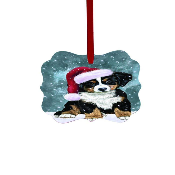 Let it Snow Christmas Holiday Bernese Mountain Dog Double-Sided Photo Benelux Christmas Ornament LOR48447