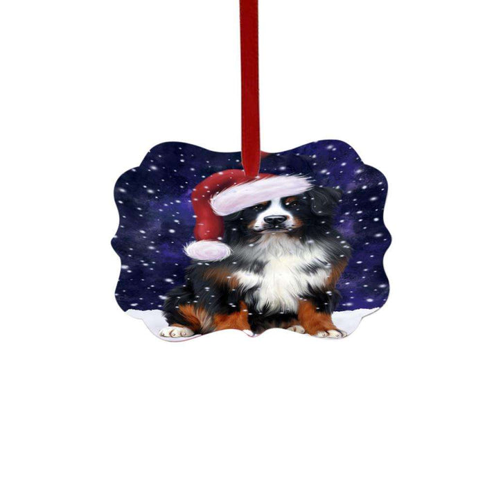 Let it Snow Christmas Holiday Bernese Mountain Dog Double-Sided Photo Benelux Christmas Ornament LOR48448