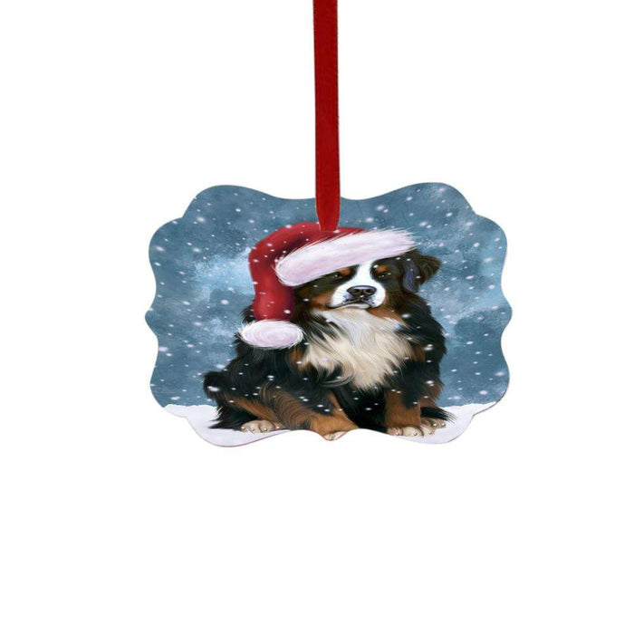 Let it Snow Christmas Holiday Bernese Mountain Dog Double-Sided Photo Benelux Christmas Ornament LOR48449