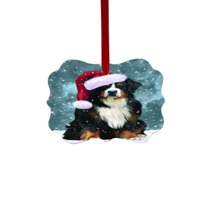 Let it Snow Christmas Holiday Bernese Mountain Dog Double-Sided Photo Benelux Christmas Ornament LOR48450