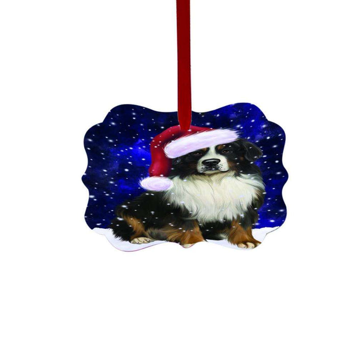 Let it Snow Christmas Holiday Bernese Mountain Dog Double-Sided Photo Benelux Christmas Ornament LOR48451