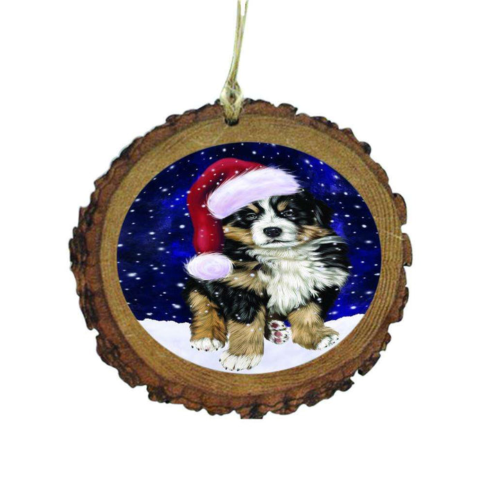 Let it Snow Christmas Holiday Bernese Mountain Dog Wooden Christmas Ornament WOR48446
