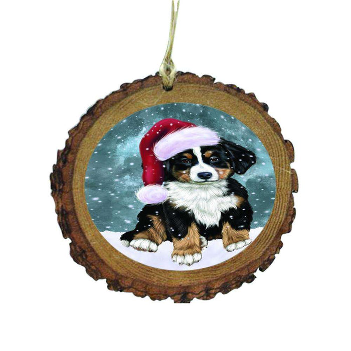 Let it Snow Christmas Holiday Bernese Mountain Dog Wooden Christmas Ornament WOR48447