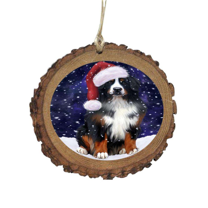 Let it Snow Christmas Holiday Bernese Mountain Dog Wooden Christmas Ornament WOR48448