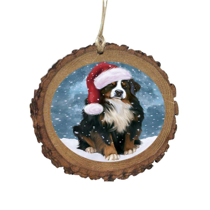 Let it Snow Christmas Holiday Bernese Mountain Dog Wooden Christmas Ornament WOR48449