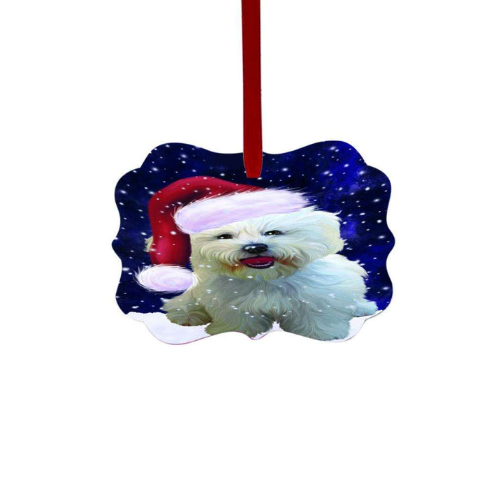 Let it Snow Christmas Holiday Bichon Frise Dog Double-Sided Photo Benelux Christmas Ornament LOR48453