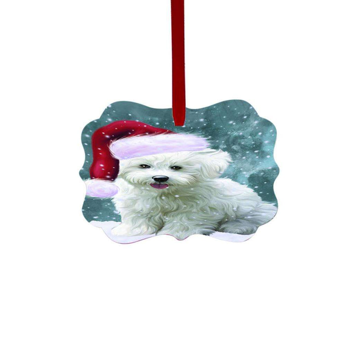 Let it Snow Christmas Holiday Bichon Frise Dog Double-Sided Photo Benelux Christmas Ornament LOR48454