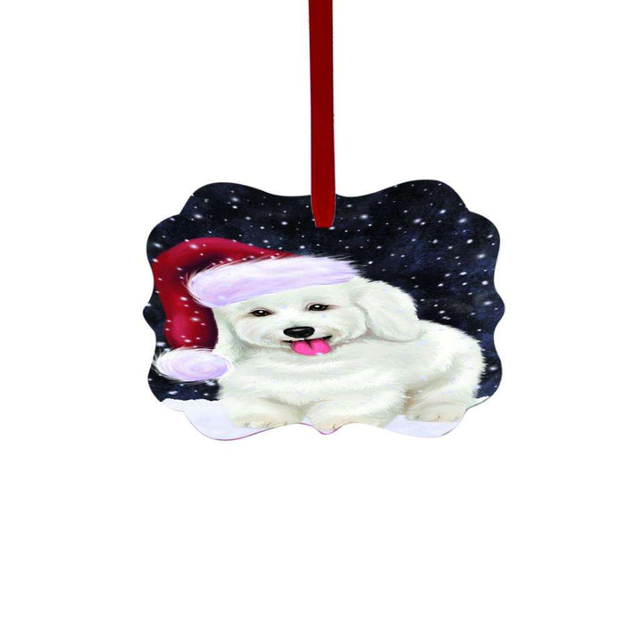 Let it Snow Christmas Holiday Bichon Frise Dog Double-Sided Photo Benelux Christmas Ornament LOR48456