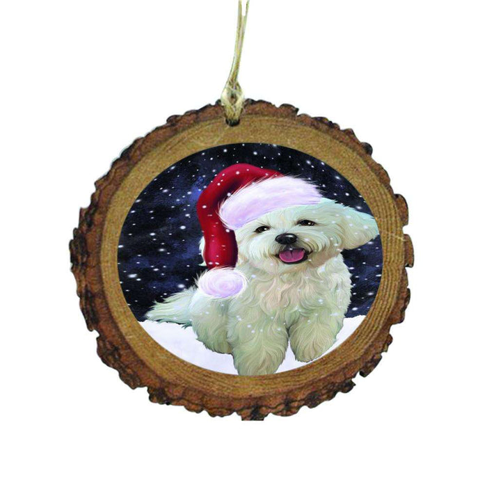 Let it Snow Christmas Holiday Bichon Frise Dog Wooden Christmas Ornament WOR48452