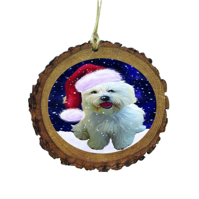 Let it Snow Christmas Holiday Bichon Frise Dog Wooden Christmas Ornament WOR48453